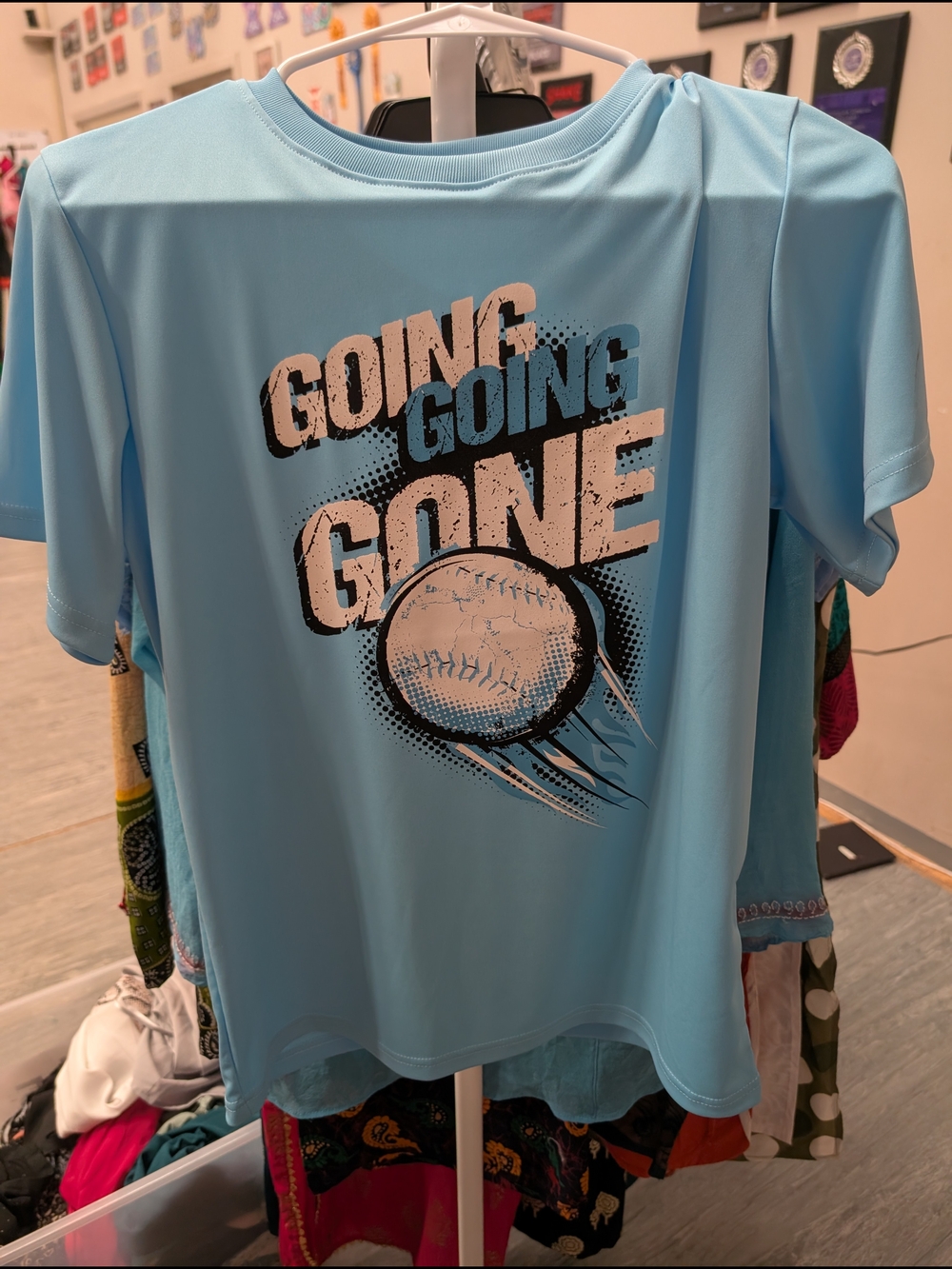 ZELOS Light Blue Performance Crew Neck Tee